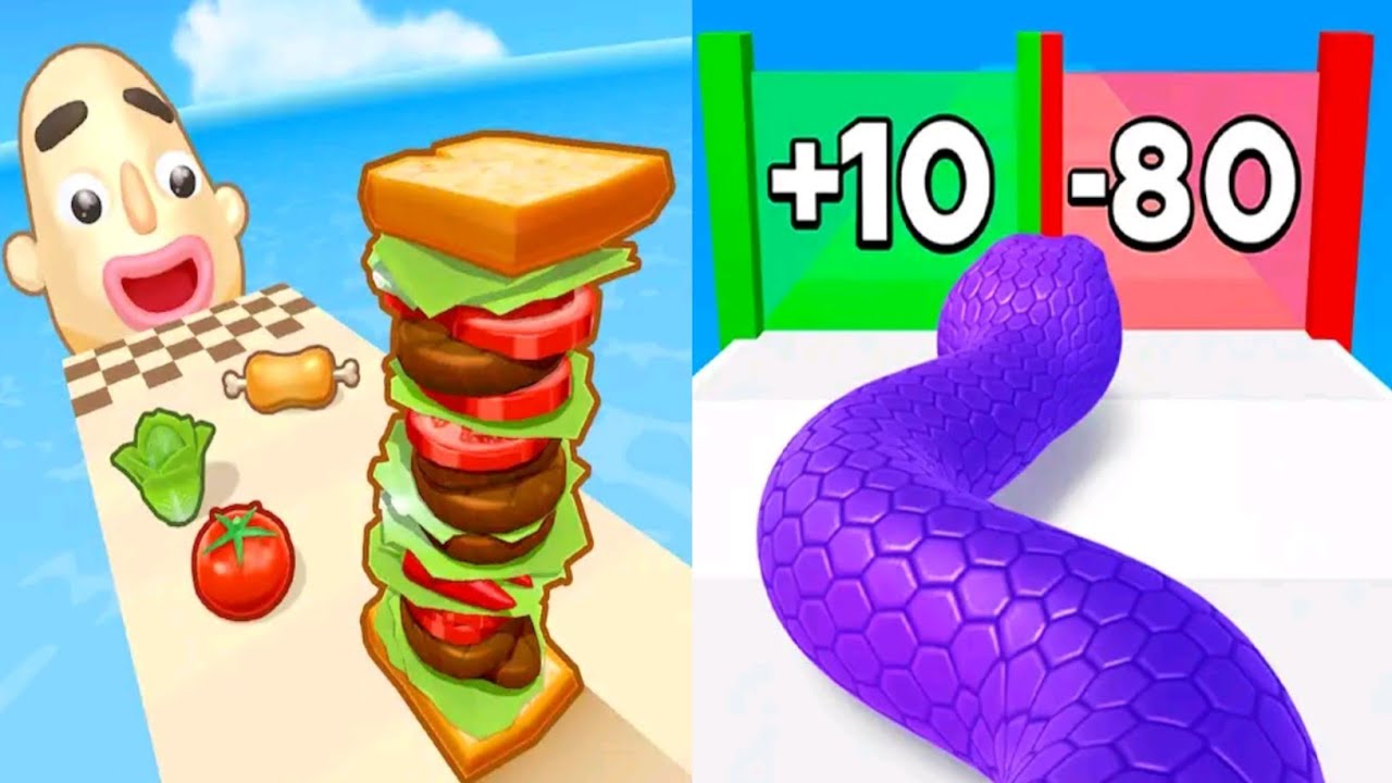 Sandwich Runner VS Snake Run Race | Unlimited Run Gameplay 2026, New Update