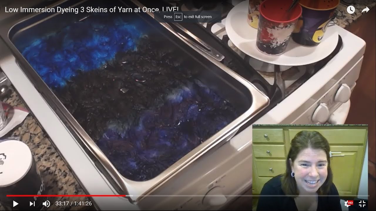 Low Immersion Dyeing 3 Skeins of Yarn at Once, LIVE!