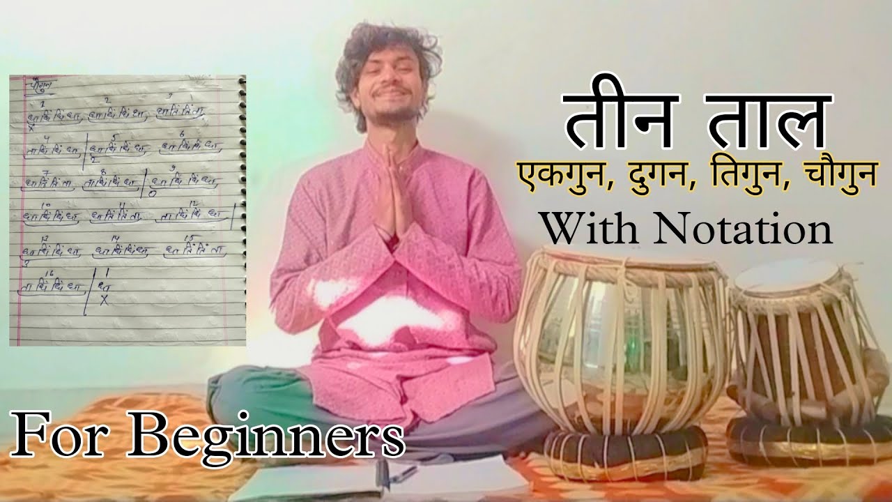 How to learn Teen taal ekgun , dugun, tigun, chogun with Notation for beginners students