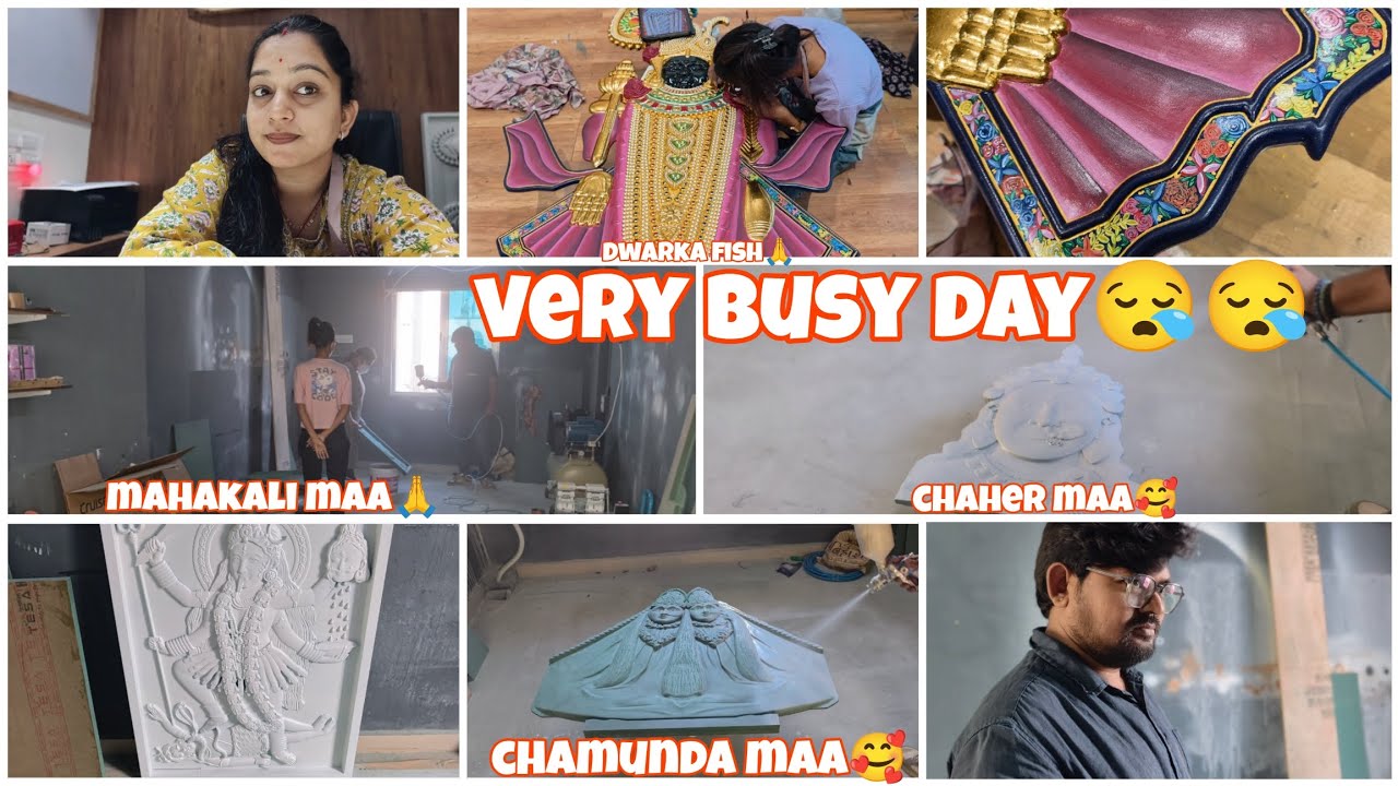 Very busy day 🙏🙏 dwarka dish, mahakali maa, chaher maa, chamunda maa🙏🙏🙏 3d murti art ❤️