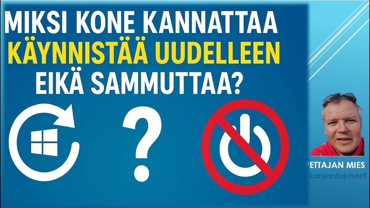 Miksi Windows-kone kannattaa käynnistää uudelleen eikä aina vain sammuttaa?