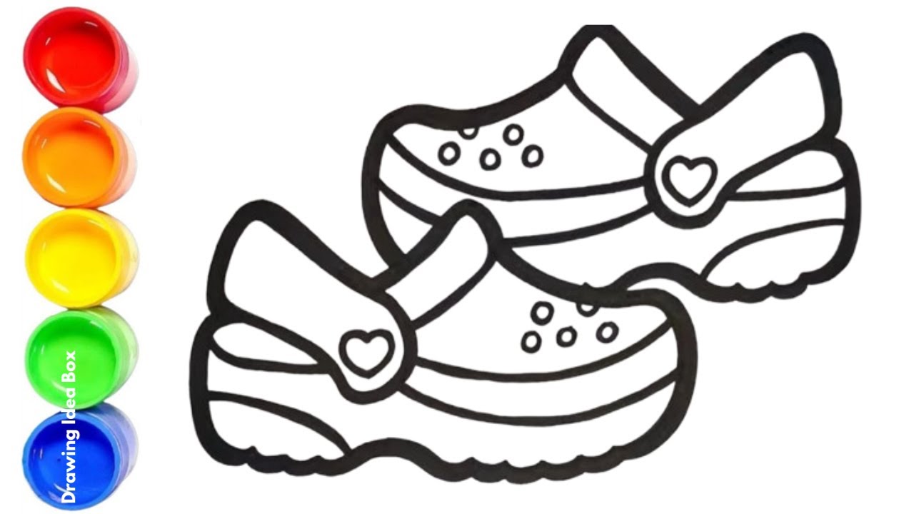 👡🌈 Draw Clog Shoes & Beach Slippers with Colors & Circles 🎨🦈 | Learn Colors + Baby Shark Song | Yup