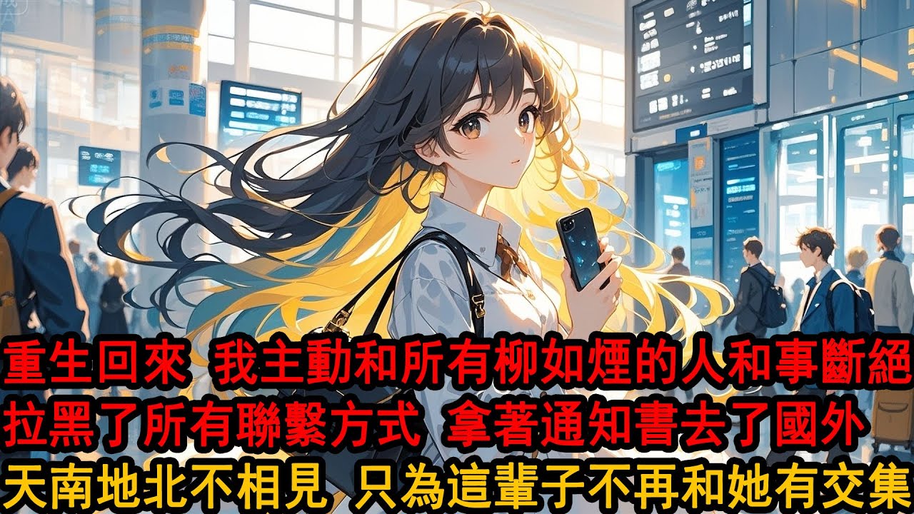 重生回來，我主動和所有有關柳如煙的人和事斷絕。我拉黑了所有聯繫方式，天南地北不相見，前世我為了柳如煙放棄國外大學，回歸家庭，她卻在我車禍去世當天歡天喜地嫁人，再睜眼，這樣的人生我不會再過了。