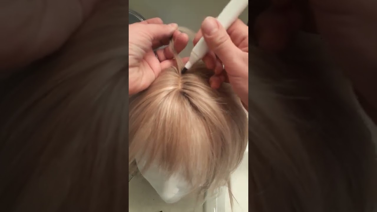 making a shadow root on a synthetic wig with a permanent marker