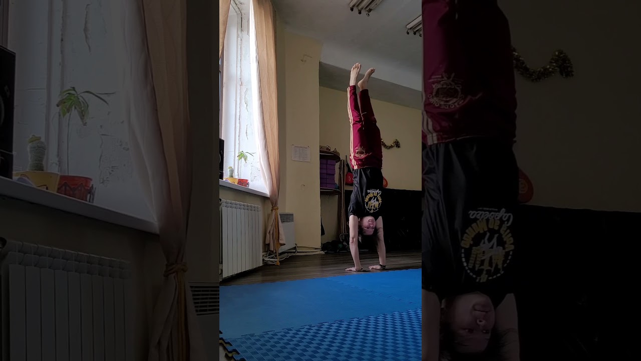 Handstand practice. Do it all time. Capoeira.