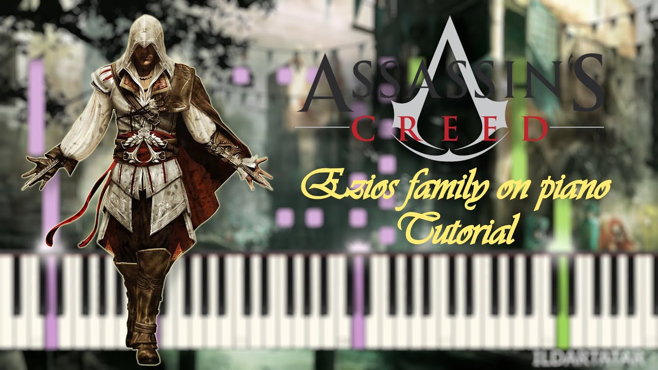 ASSASSINS CREED II - Ezio's family on piano - Free SHEETS - Tutorial
