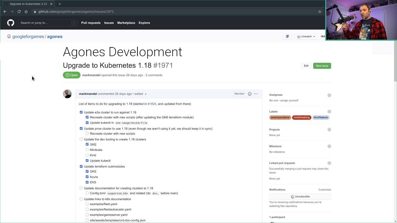 Agones Development: Upgrade to Kubernetes 1.18