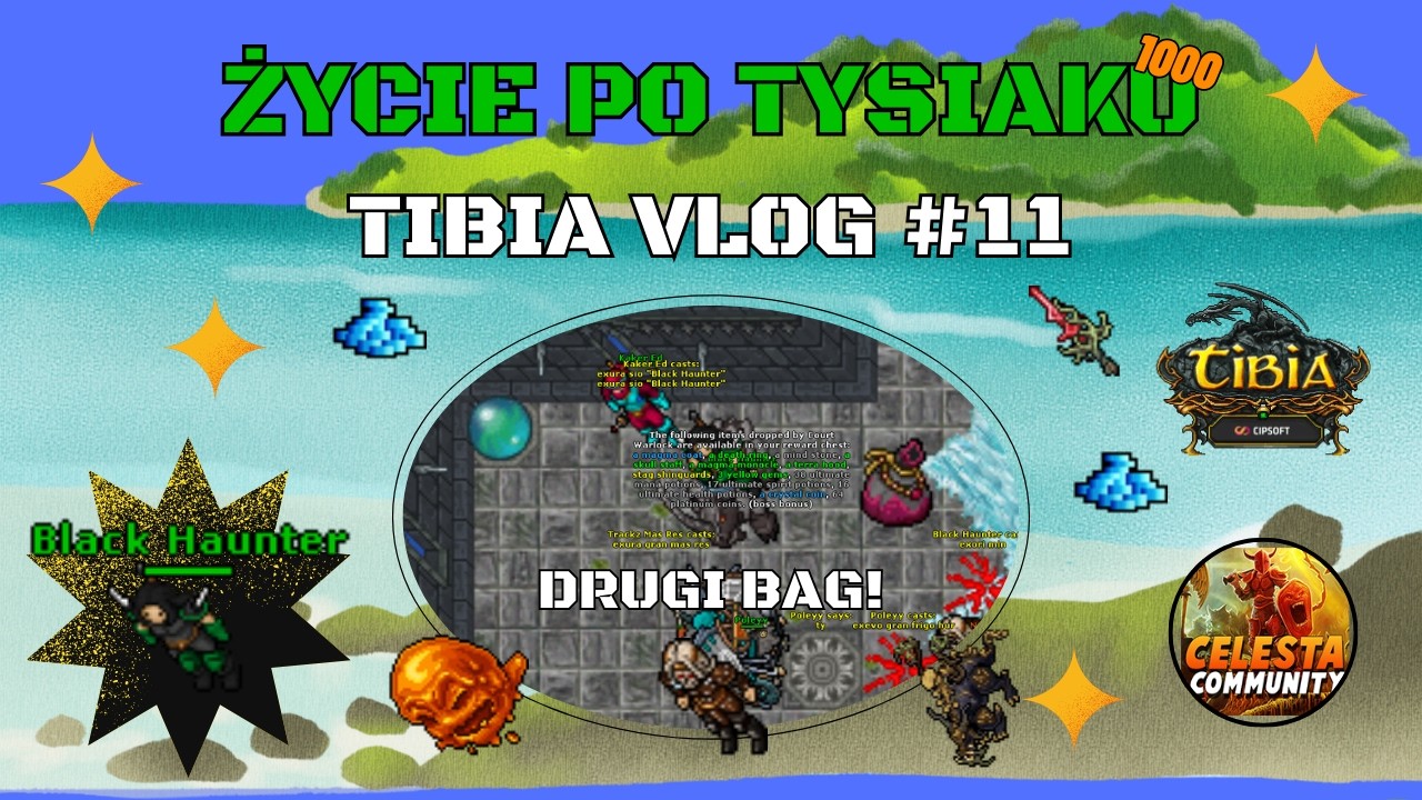Życie po tysiaku (Tibia Vlog) #11 M&oacute;j drugi bag, pierwszy drop z Warlocka, nowa broń