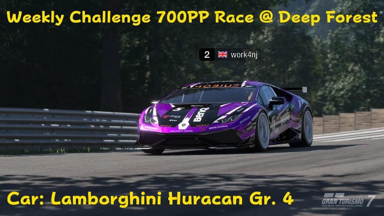 Gran Turismo 7 - Weekly Challenge 700PP Race at Deep Forest Raceway (Car: Lamborghini Huracan Gr. 4)