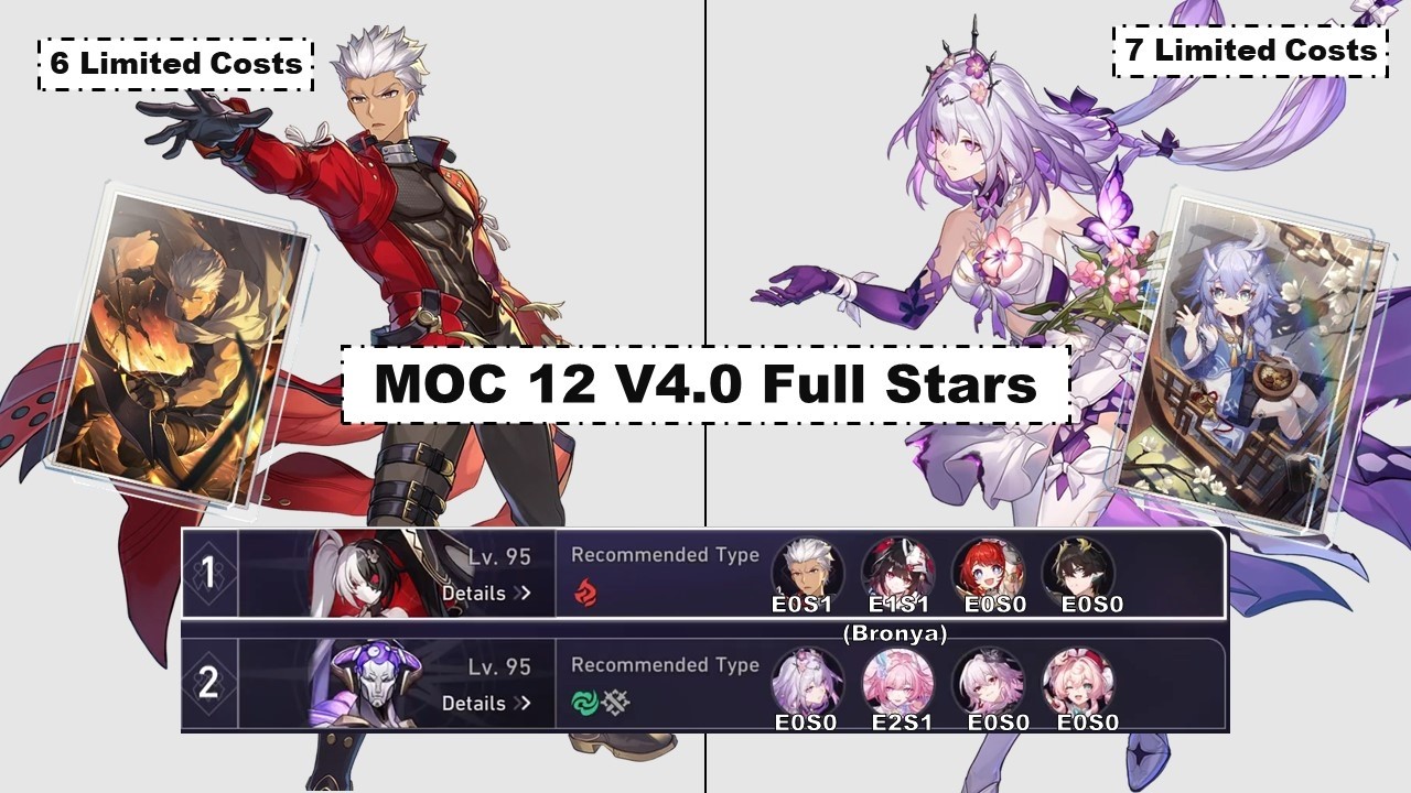 HSR MoC 4.0 Showcase Full stars | Archer E0S1 + Castorice E0S0  (Cyrene E2S1)