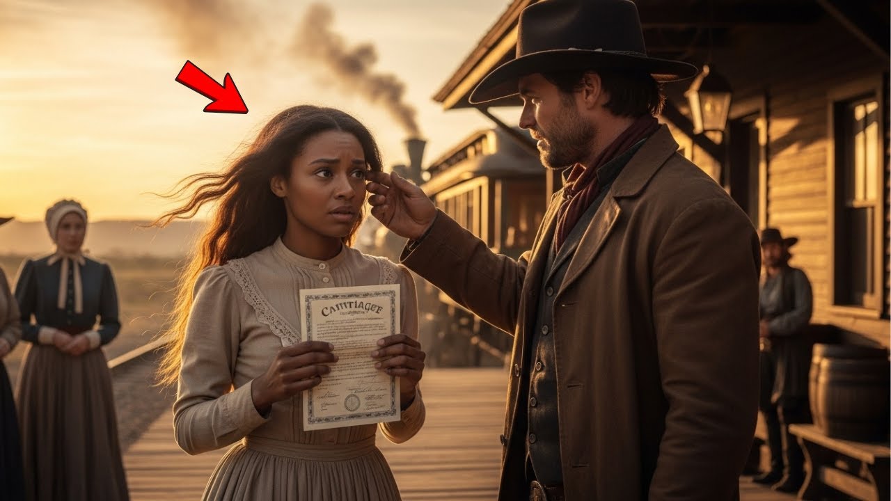 Black Woman Shook Her Hand When She Signed The Marriage Paper - Cowboy Began Wild West Love Stories