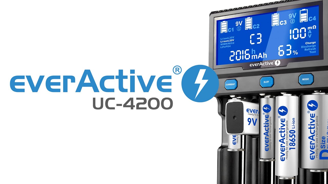 Prezentacja uniwersalnej ładowarki akumulatork&oacute;w everActive UC-4200