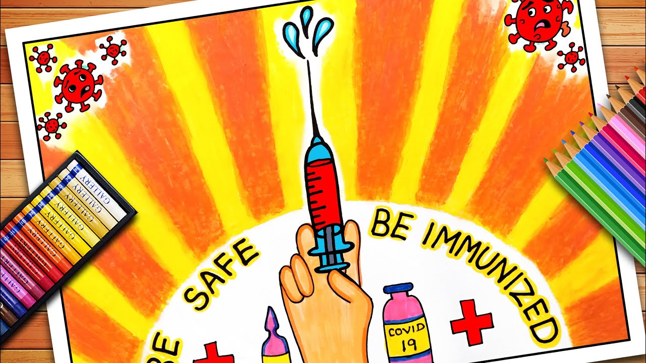 National Vaccination Day Drawing | National Vaccination Day Poster | Corona Awareness Drawing