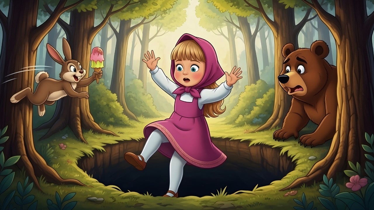 آشا تسقط في الحفرة العميقة! هل الدب ينقذها ؟ شاهد النهاية... ِAasha falls into the deep hole!