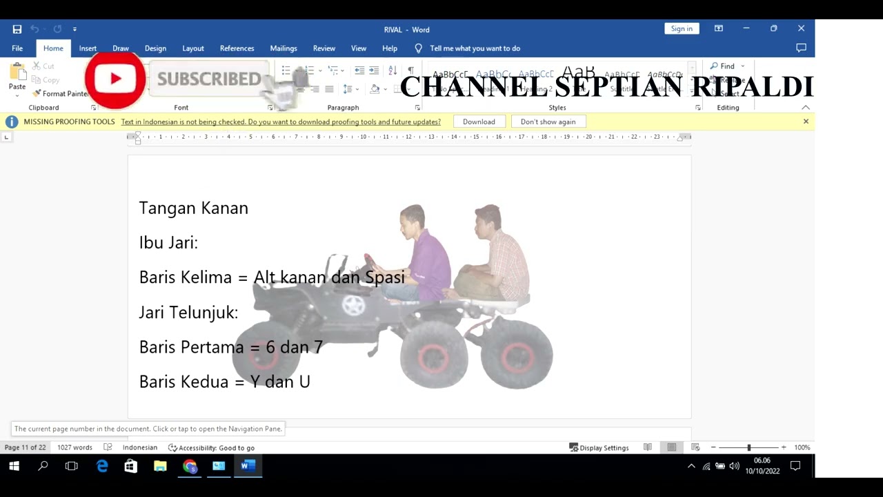 Teknik Mengetik Sepuluh Jari  Untuk tunanetra... Oleh SEPTIAN RIPALDI