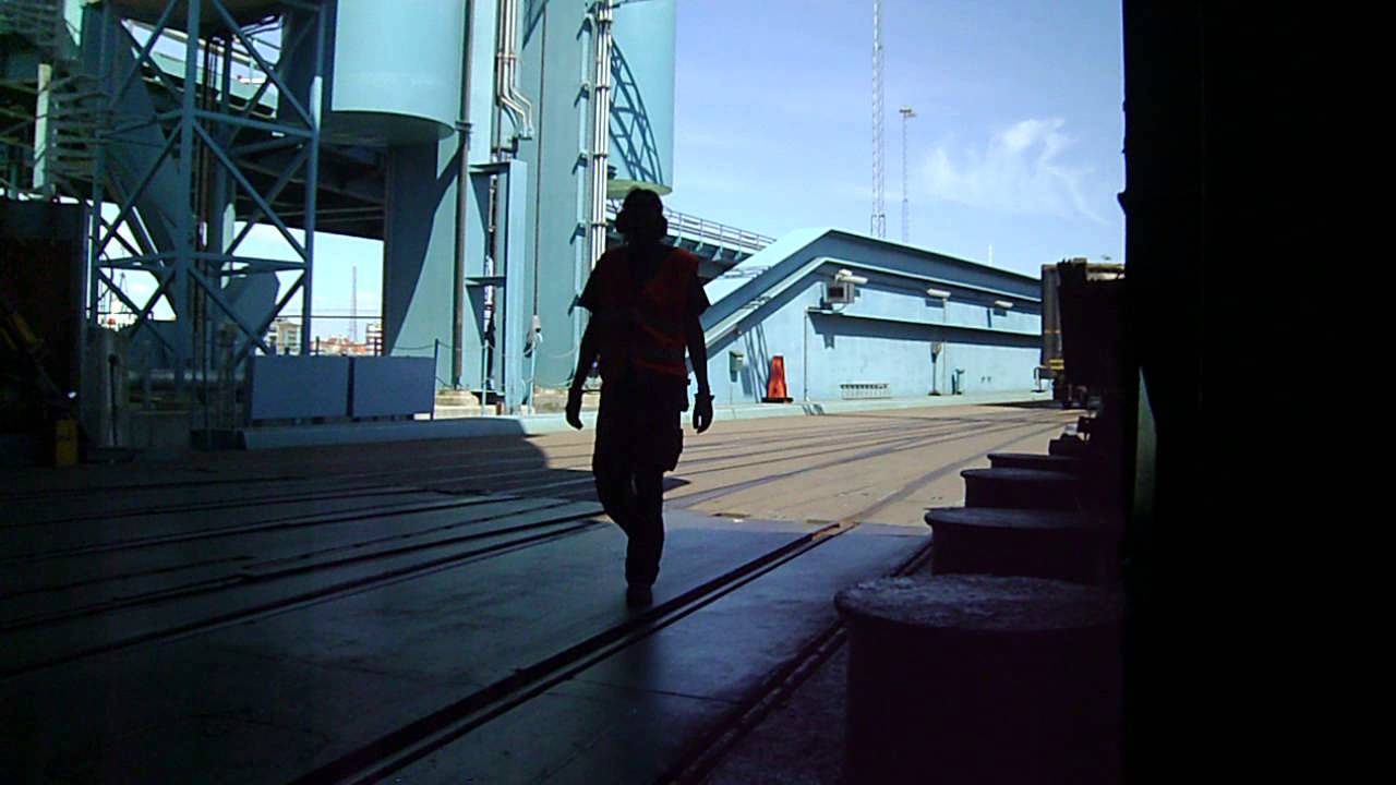 Shunting trailer train onto ferry part 2