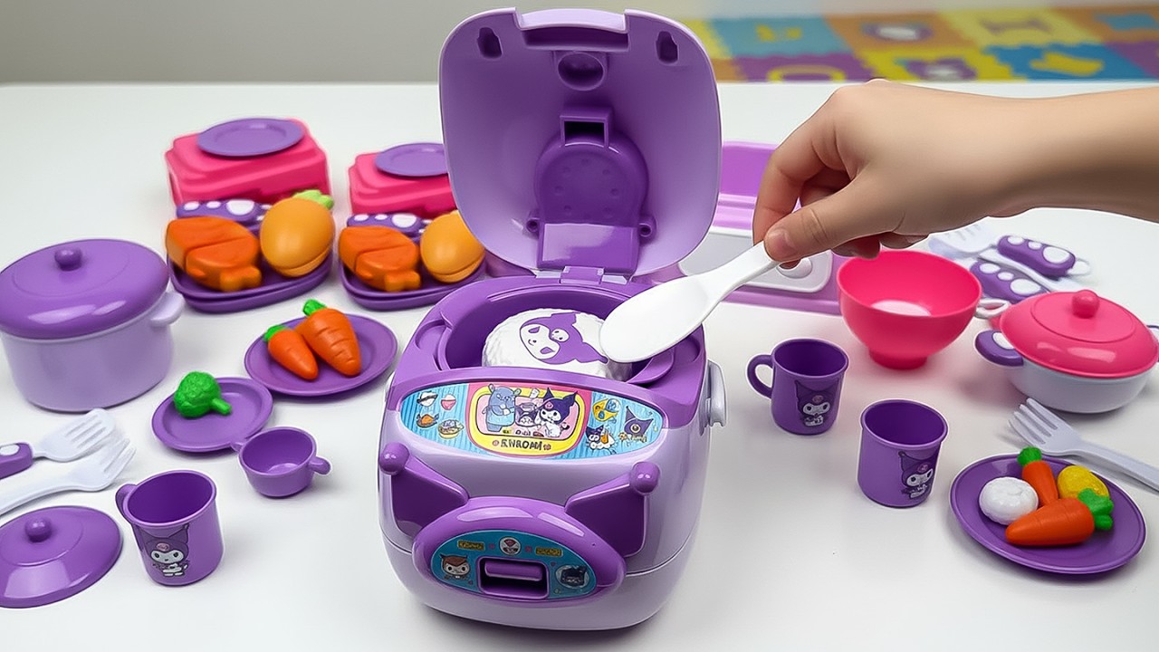 Relaxing Toy Unboxing Playset | No Talking ASMR | Cooking with Sanrio Haul Kuromi Kitchen Playset