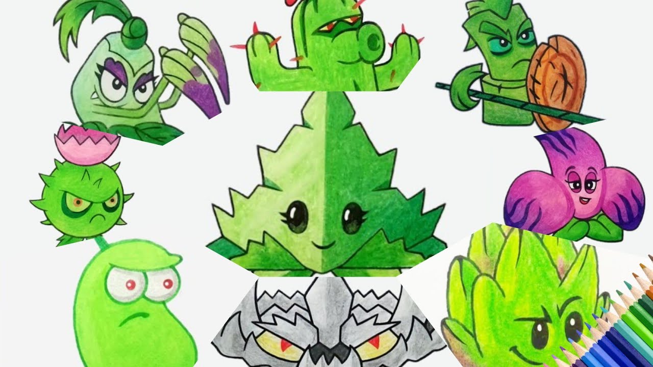Drawing Spear-Mint Family Plants | Plants vs Zombies 2 | Easy Plants Drawing for Beginners 