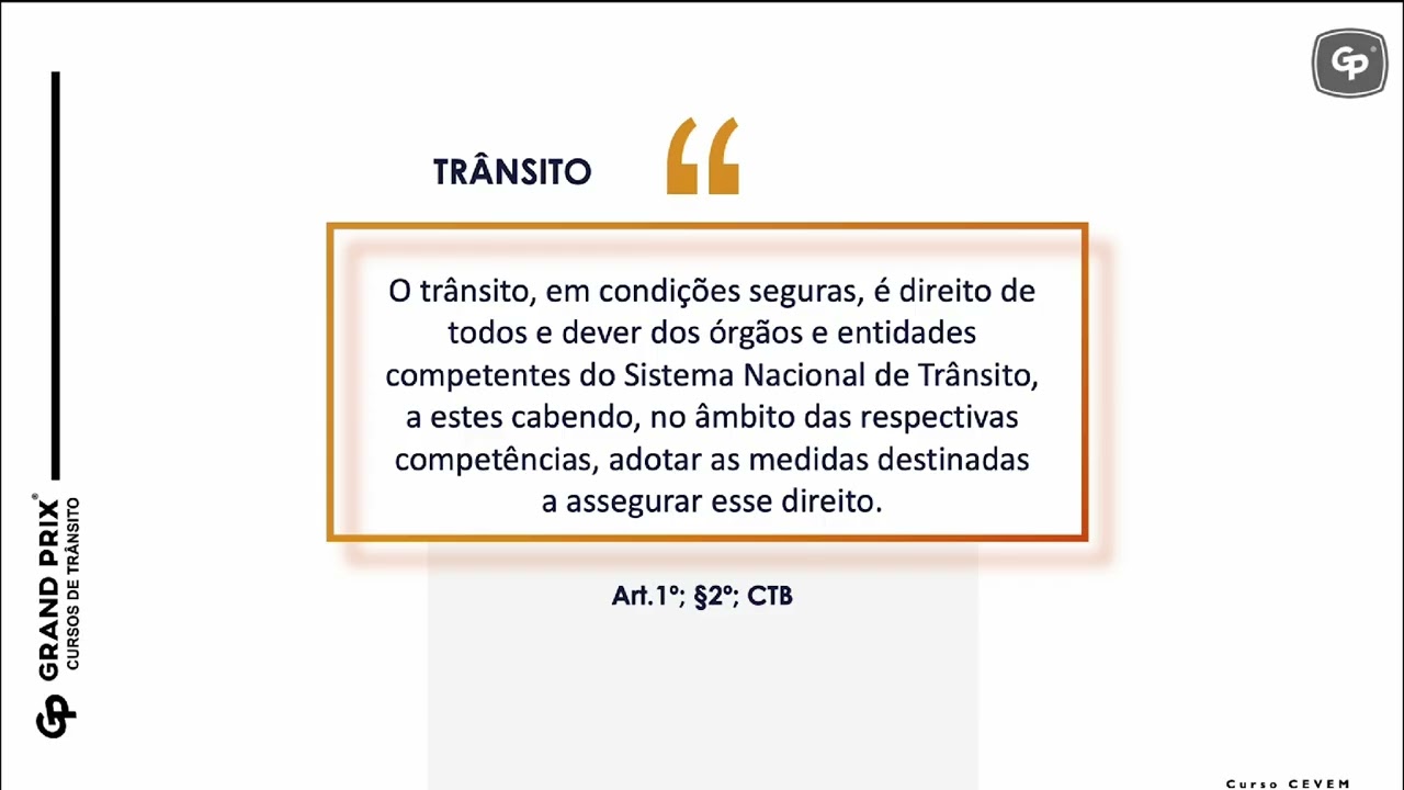 Curso de Atualização de Condutores de Veículos de Emergência - Aula 01