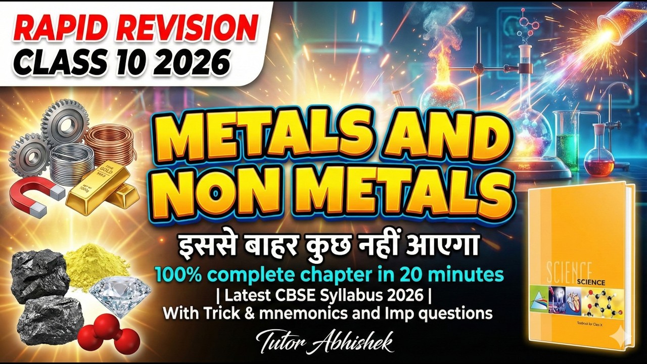 Metals and Non Metals in 20 minutes Rapid Revision complete chapter| CBSE Board 2026