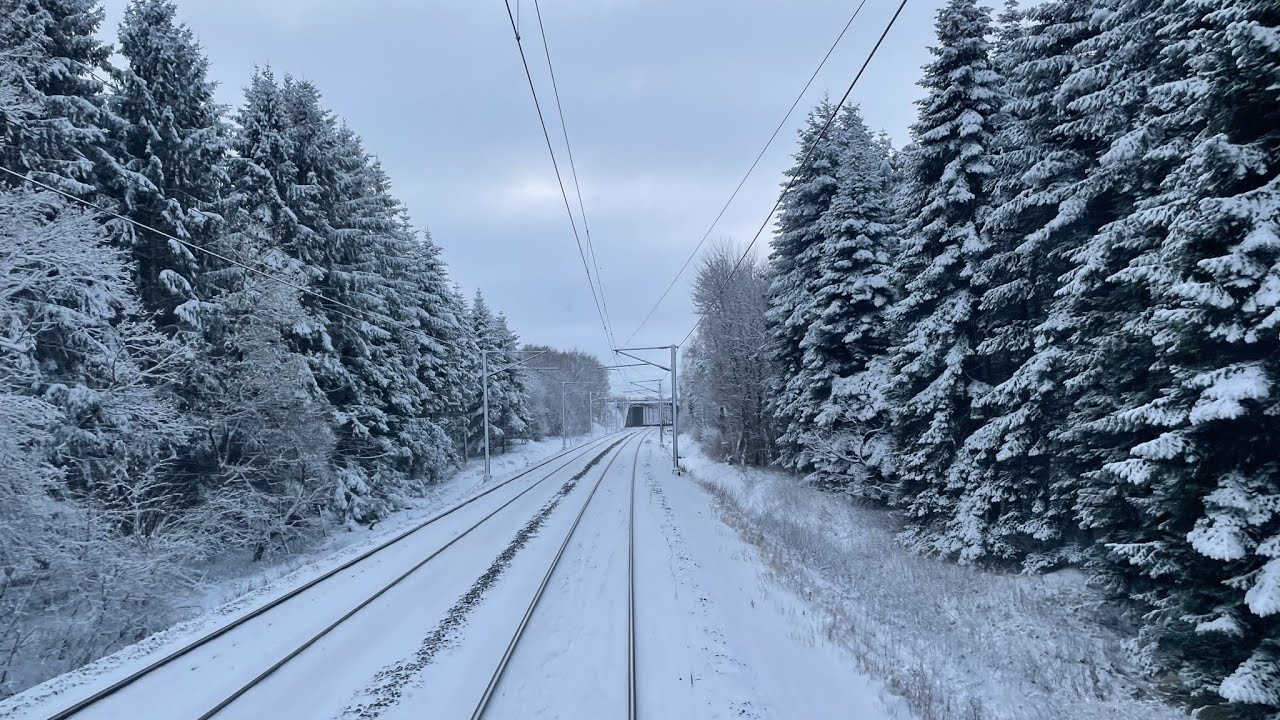 Cabview København H - Ringsted in snow