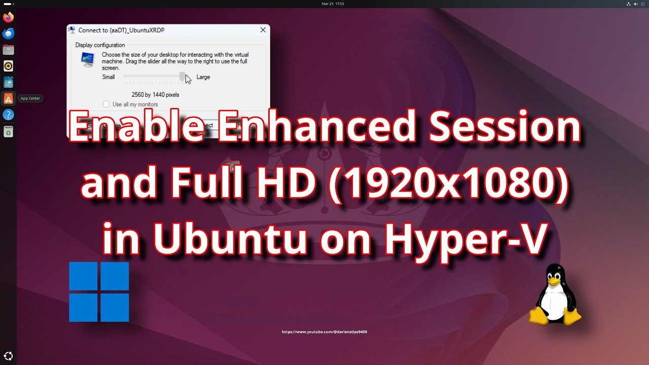 How to Enable Enhanced Session and Full HD (1920x1080) in Ubuntu on Hyper-V