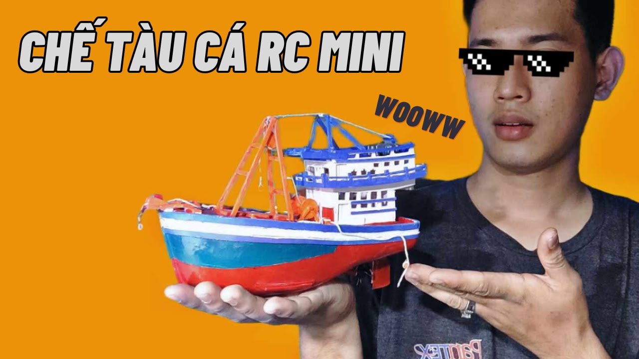 Cách Chế Tàu Cá Điều Khiển Từ Xa Mini với motor 180 !
