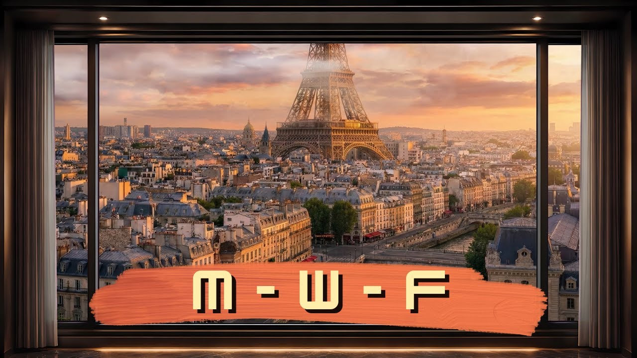 Sunset in Paris View From Luxurious Window - Window Frame - 10 Hours 4K