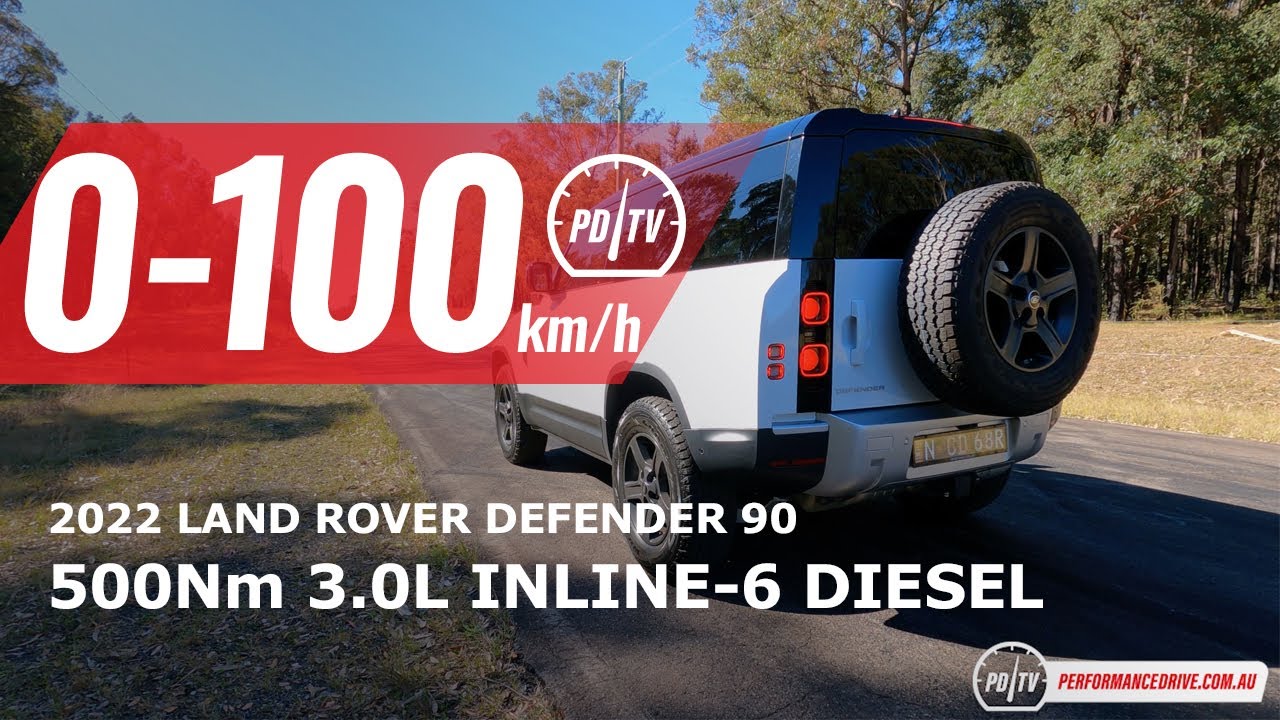 Land Rover Defender 90 D200 2022 года, разгон от 0 до 100 км/ч и звук двигателя