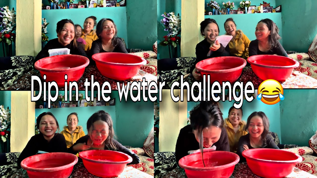 Dip in the water challenge with my sisters🤣❤️#challenge #sisters #game #family #waterchallenge 