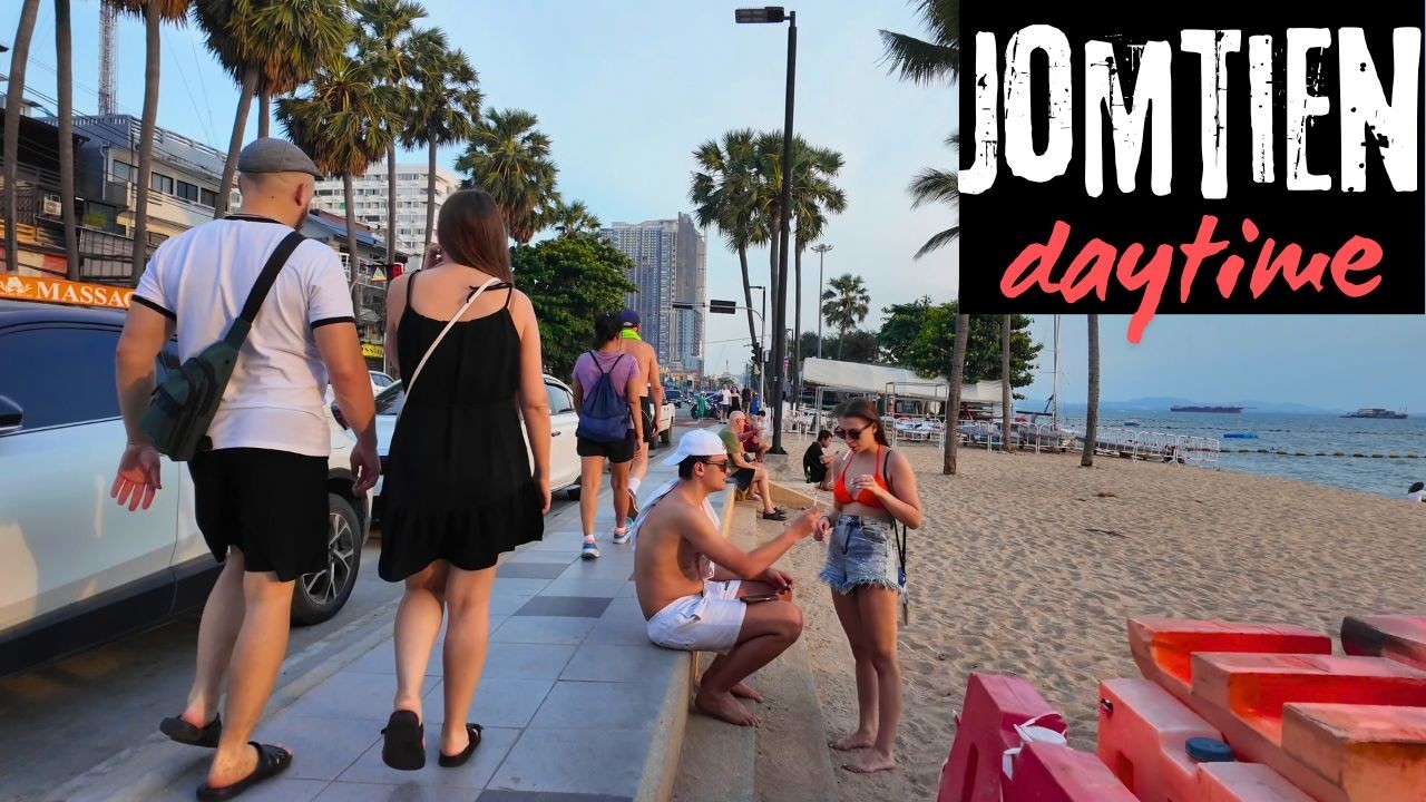 [4K] Jomtien Beach Pattaya 🌴 Calm Before the Nightlife Storm!