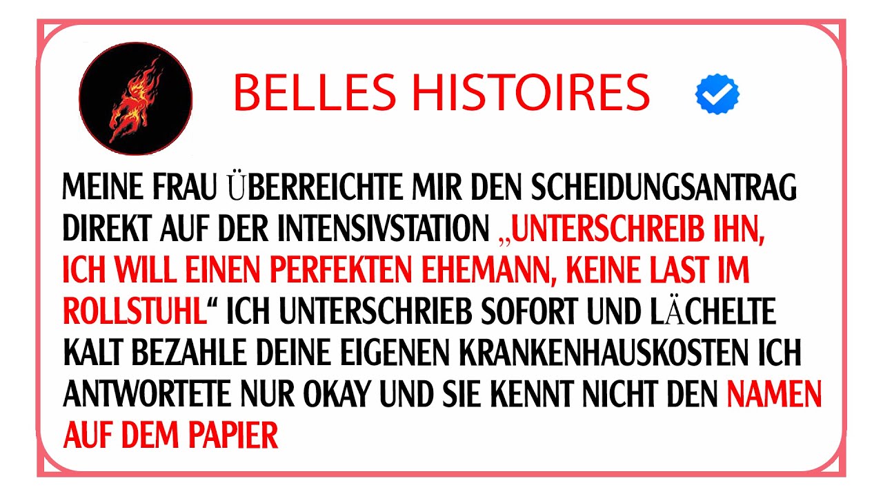 Sie verlässt mich im Rollstuhl für einen anderen, doch sie weiß nicht, dass mir ALLES gehört!