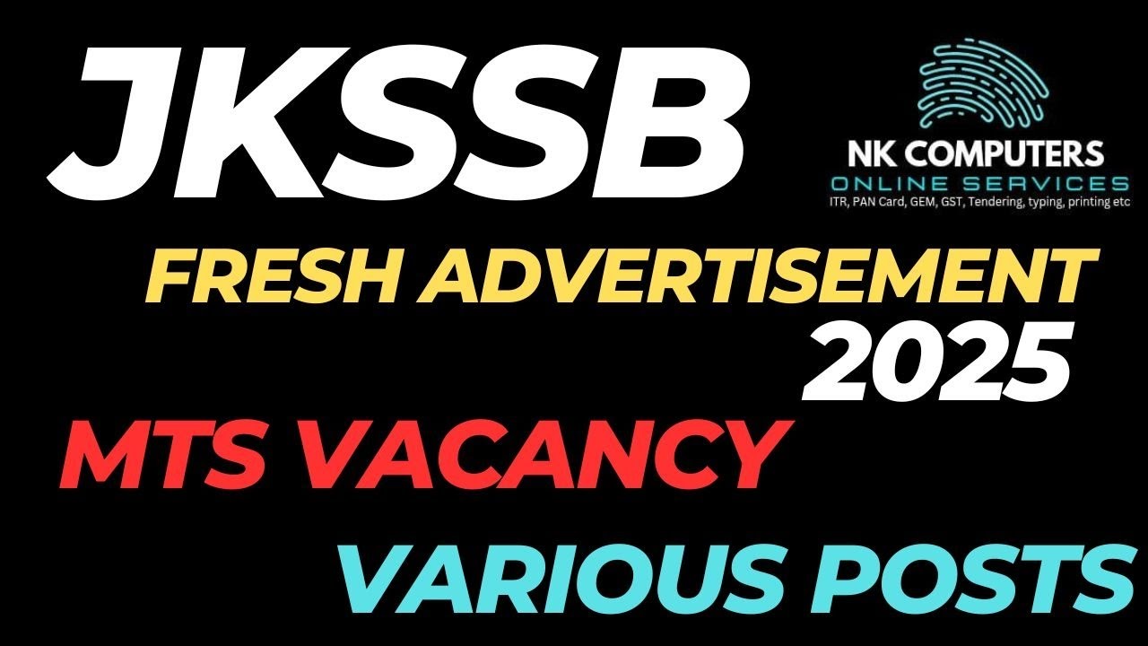 JKSSB fresh vacancy 2025 | jkssb MTS recruitment 2025 | Jkssb Fresh recruitment 2025 | jkssb update