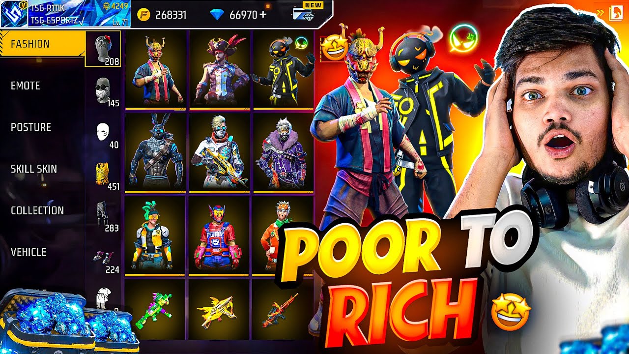 FREE FIRE SPENDING 15.000 DIAMONDS ON NOOB🤮 LEVEL 1 ID TO MAKE IT PRO😍 -GARENA FREE FIRE