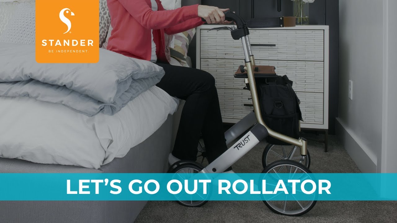 Stander Let's Go Out Rollator by Trust Care - Euro-style Premium Rolling Walker with Seat