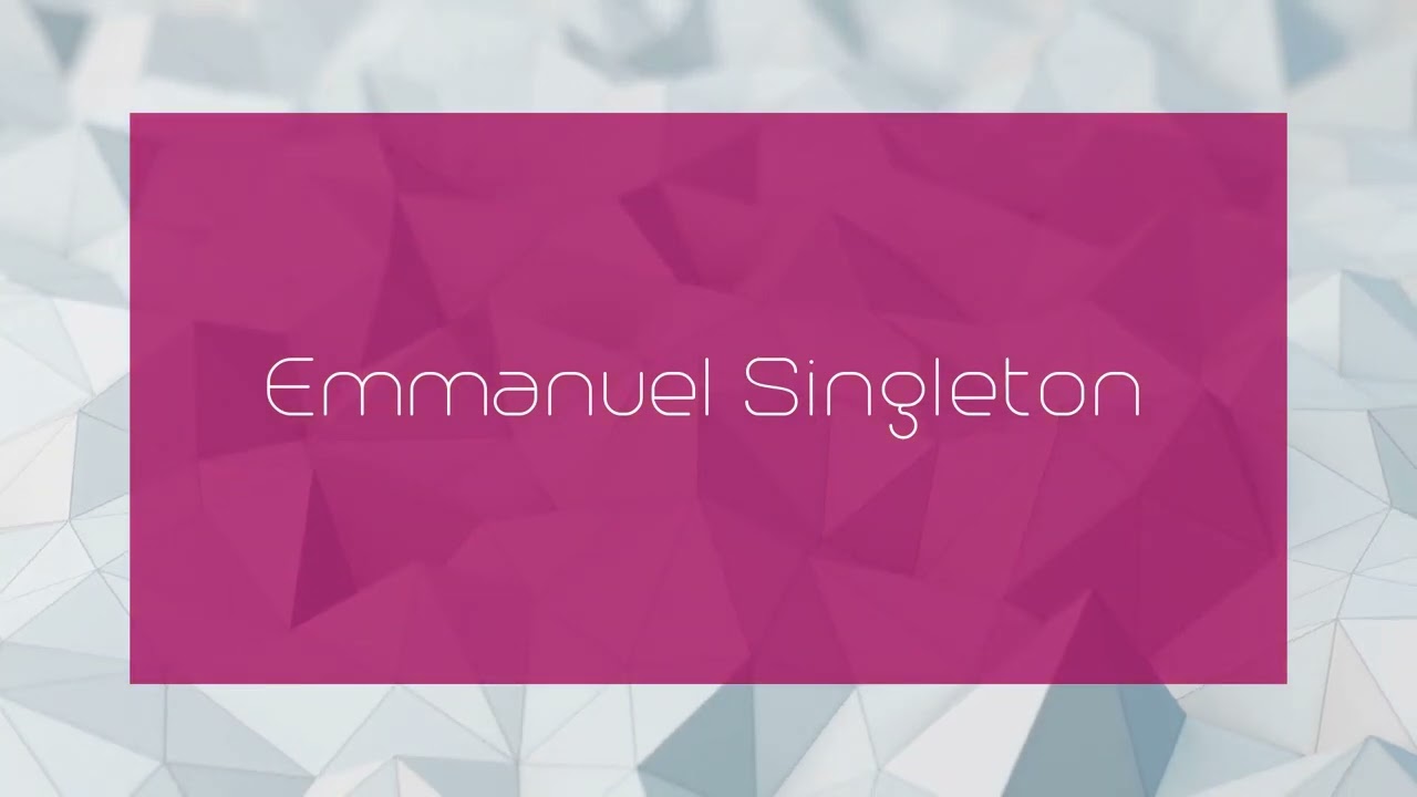 Emmanuel Singleton - appearance