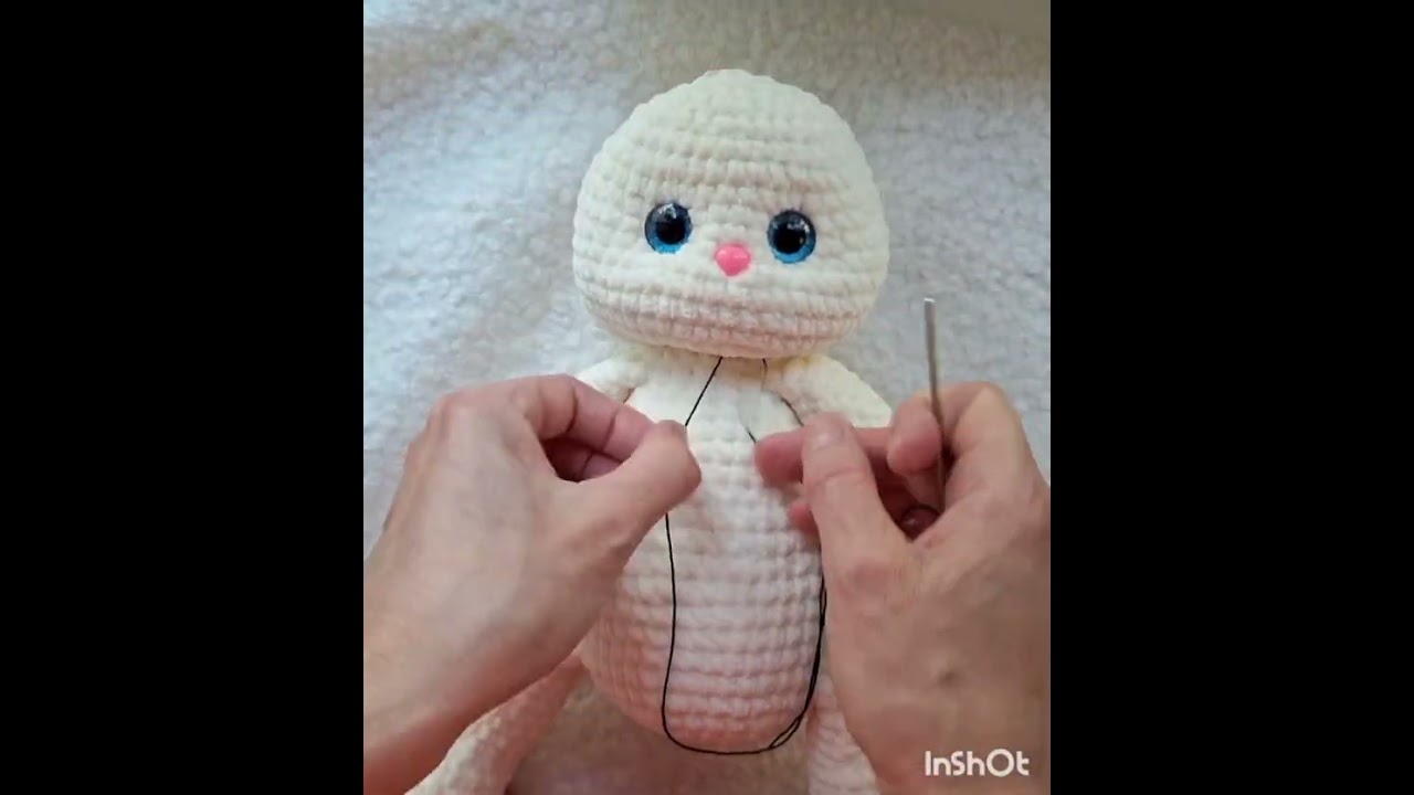 утяжка мордочки зайчика #amigurumi #вязанныеигрушки #handmade