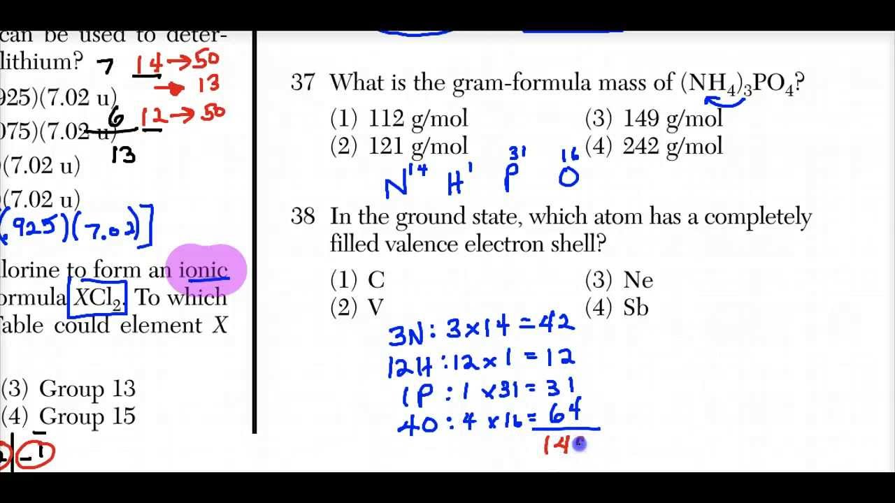 2012 June Regents Chemistry Solutions - Mr. Grodski