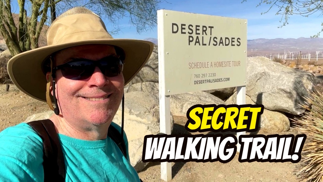 Walking tour of DESERT PALISADES luxury home hillside neighborhood in Palm Springs CA