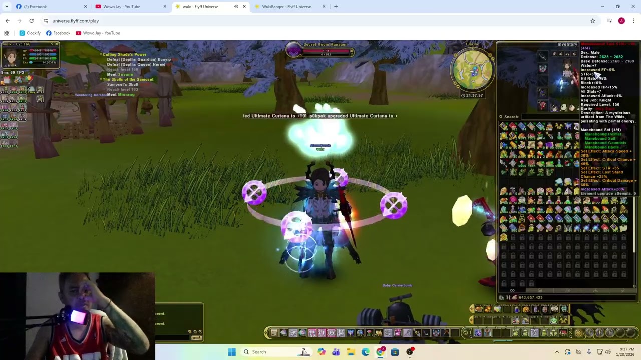 FLYFF Universe - Templar SNS -Stat and equipment view - 1/20/2026