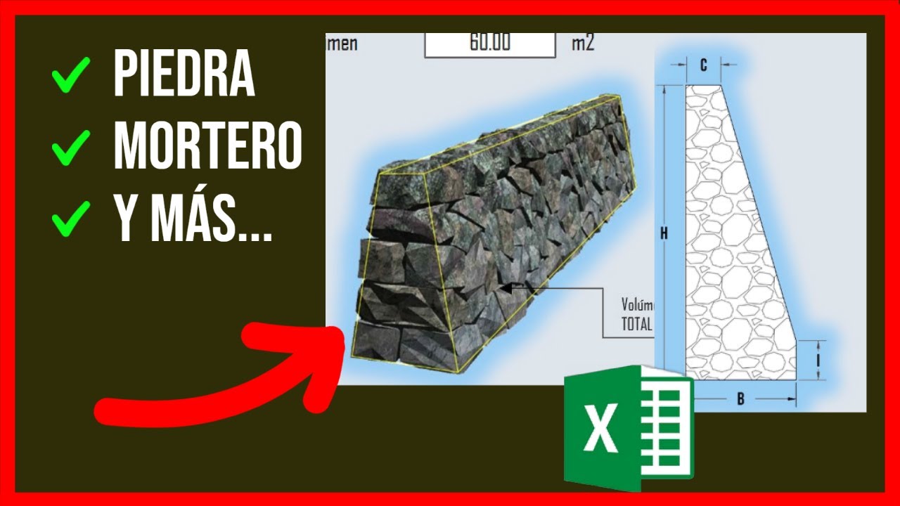 ✅Calcular material para MURO DE MAMPOSTERÍA 🔴[ + EXCEL]