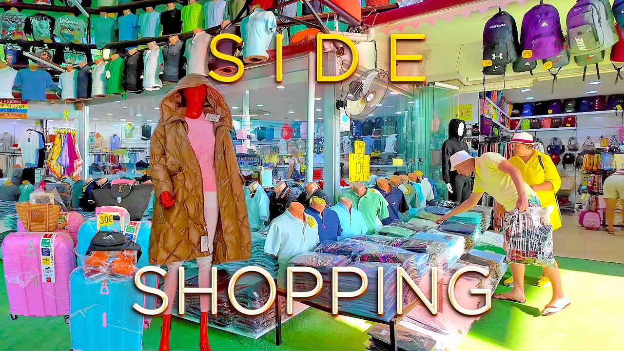 🇹🇷 SIDE SHOPPING 🛍️ PROMENADE 4K TÜRKIYE #side #turkey #bazaar in Antalya region