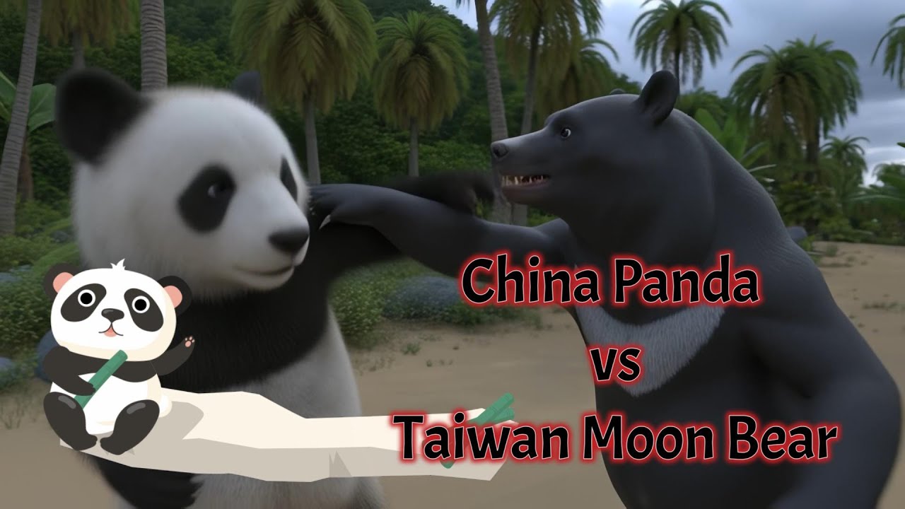 China Panda vs Taiwan Moon Bear - When Panda Crossed the Line, The Most Unequal Animal Showdown Ever