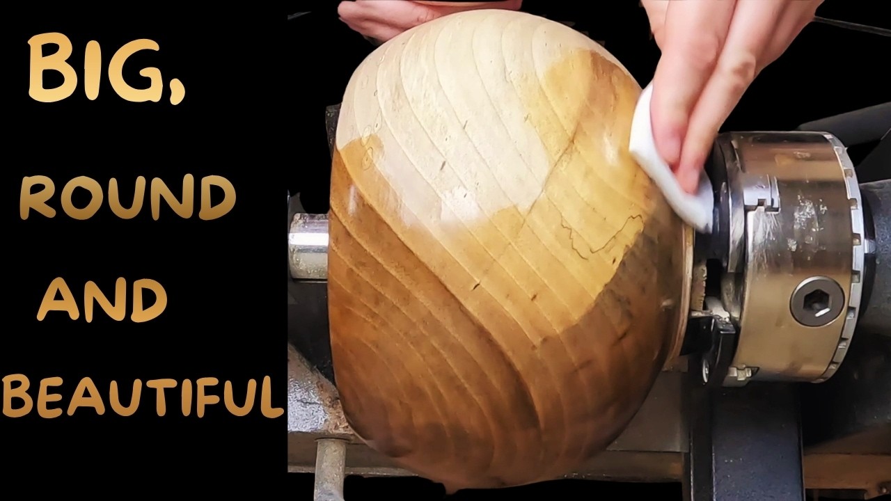 Woodturning a tall walnut bowl