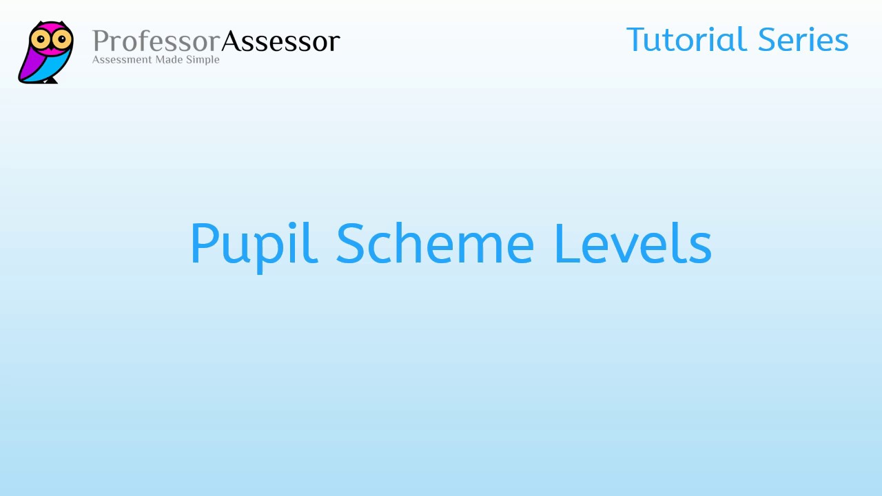 Professor Assessor Tutorial - Pupil Scheme Levels