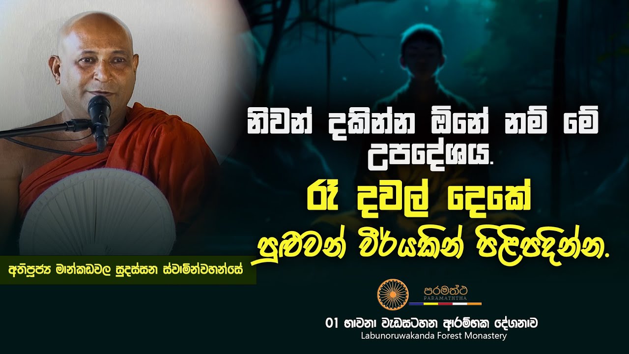 නිවන් දකින්න ඕනේ නම් මේ උපදේශය රෑ දවල් දෙකේ පුළුවන් වීර්‍යකින් පිළිපදින්න.  |paramaththa shorts