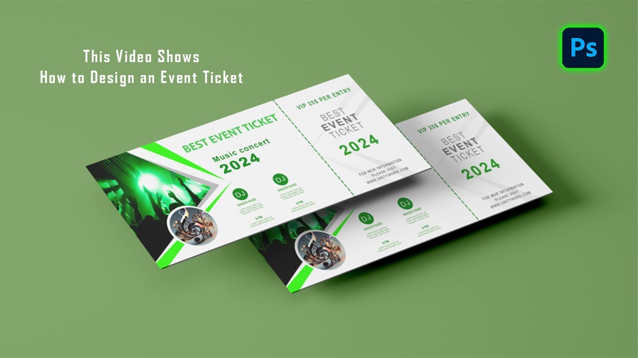 How to Design Event Ticket | Adobe Photoshop