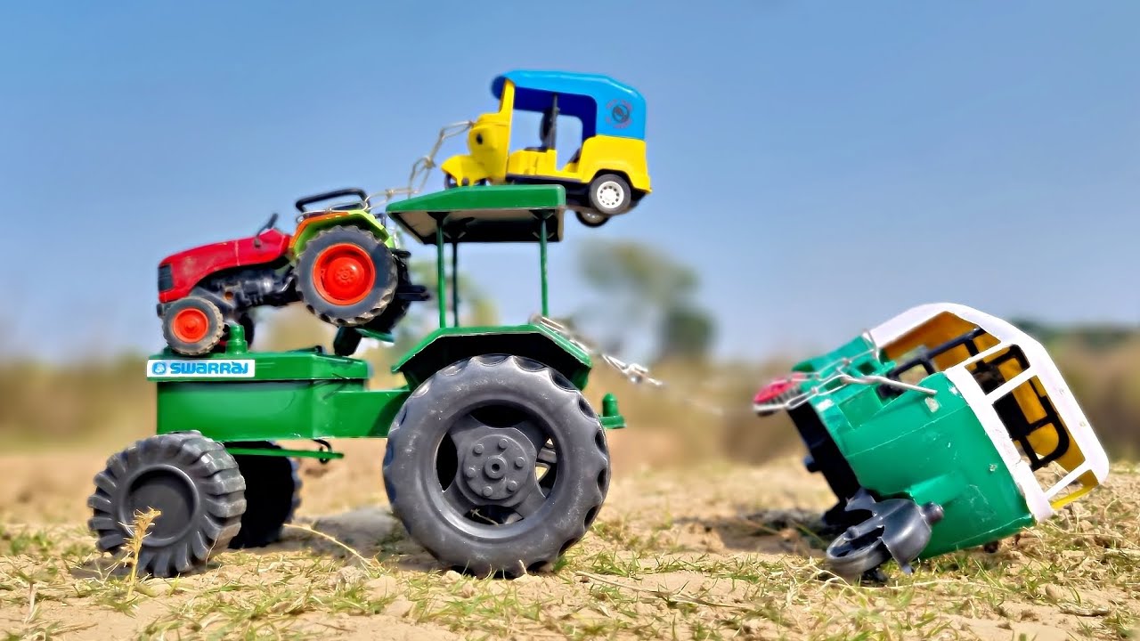 Tractor Swarraj 855 pulling Citystar CNG auto rickshaw,JCB accident with Tractor ?