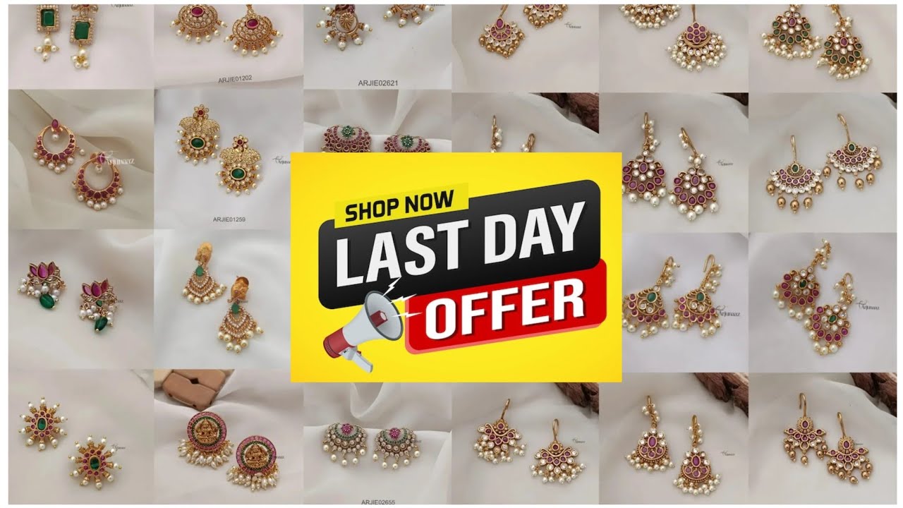 Buy any 5 at 1100 rs offer on one gram gold earrings 78010 69239 