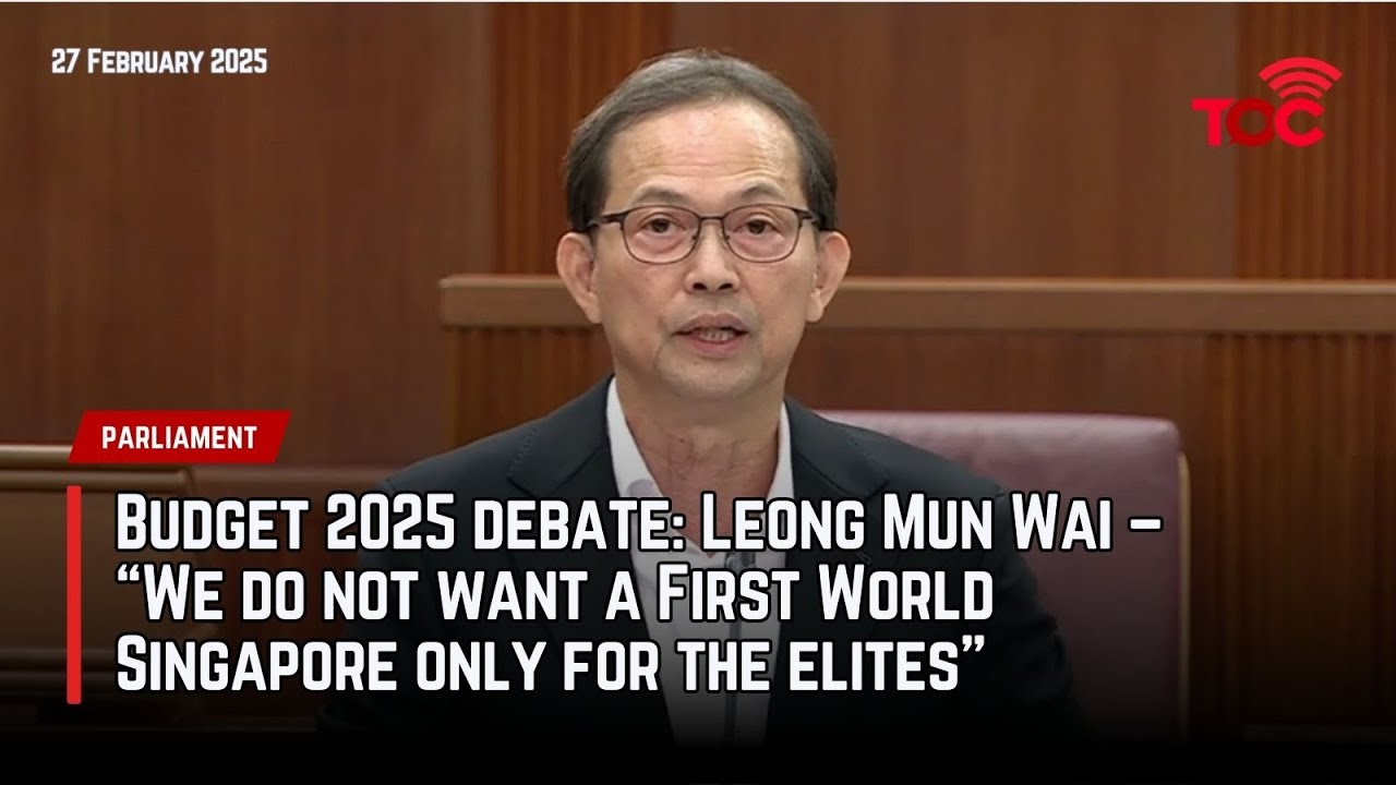 Budget 2025 debate: Leong Mun Wai – “We do not want a First World Singapore only for the elites”